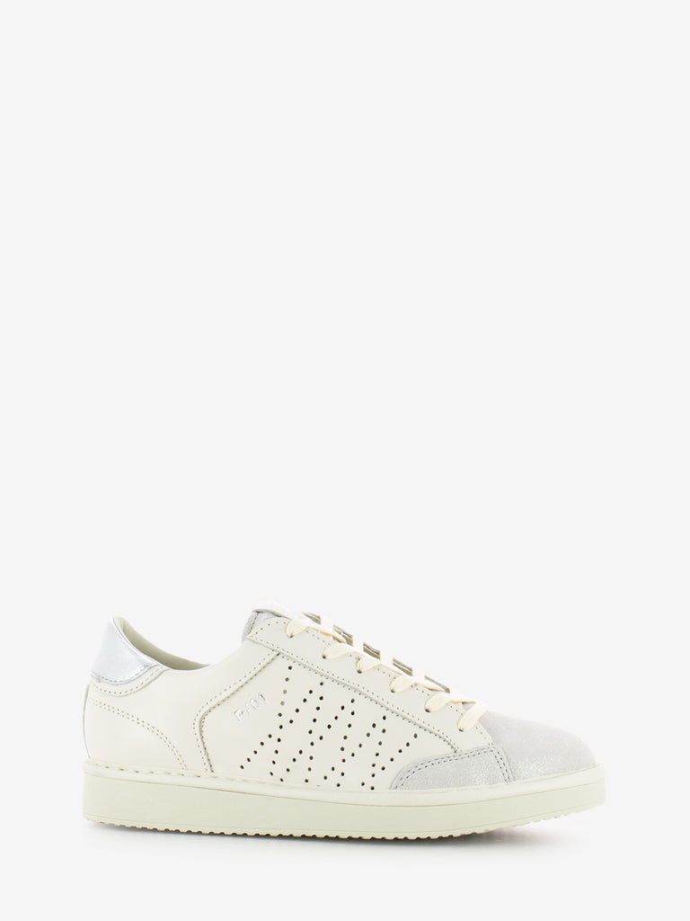 PANCHIC - P01 lace-up leather lurex ivory / silver