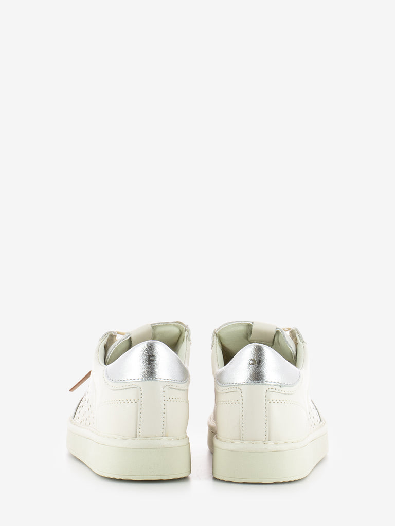 PANCHIC - P01 lace-up leather lurex ivory / silver
