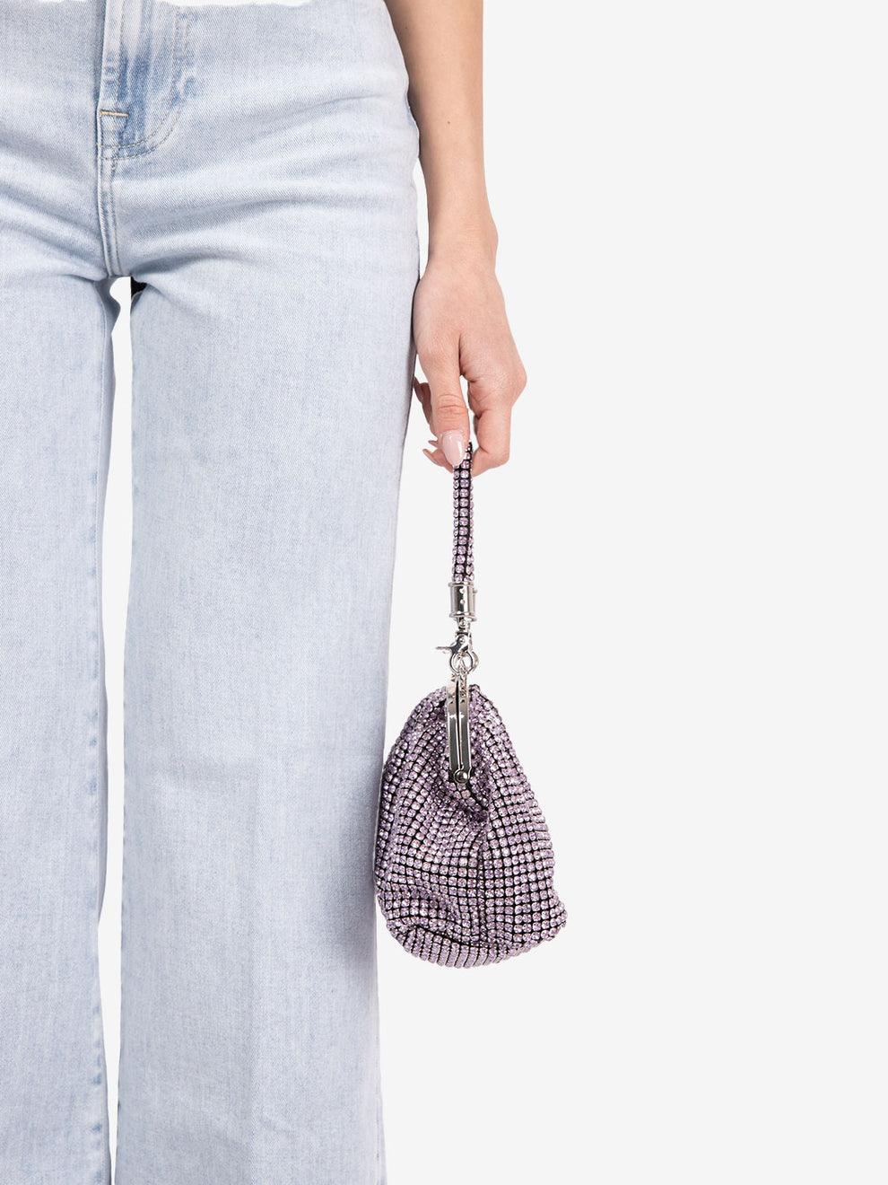 Amethyst light crystal rhinestone handbag