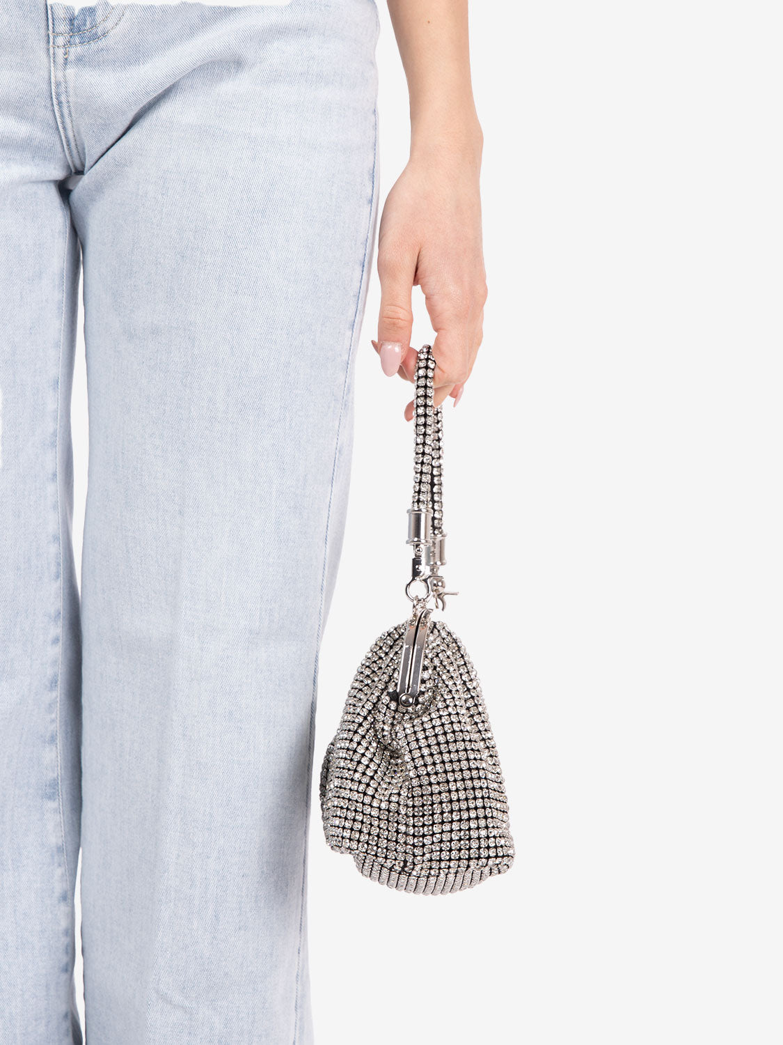Borsetta strass cristal silver