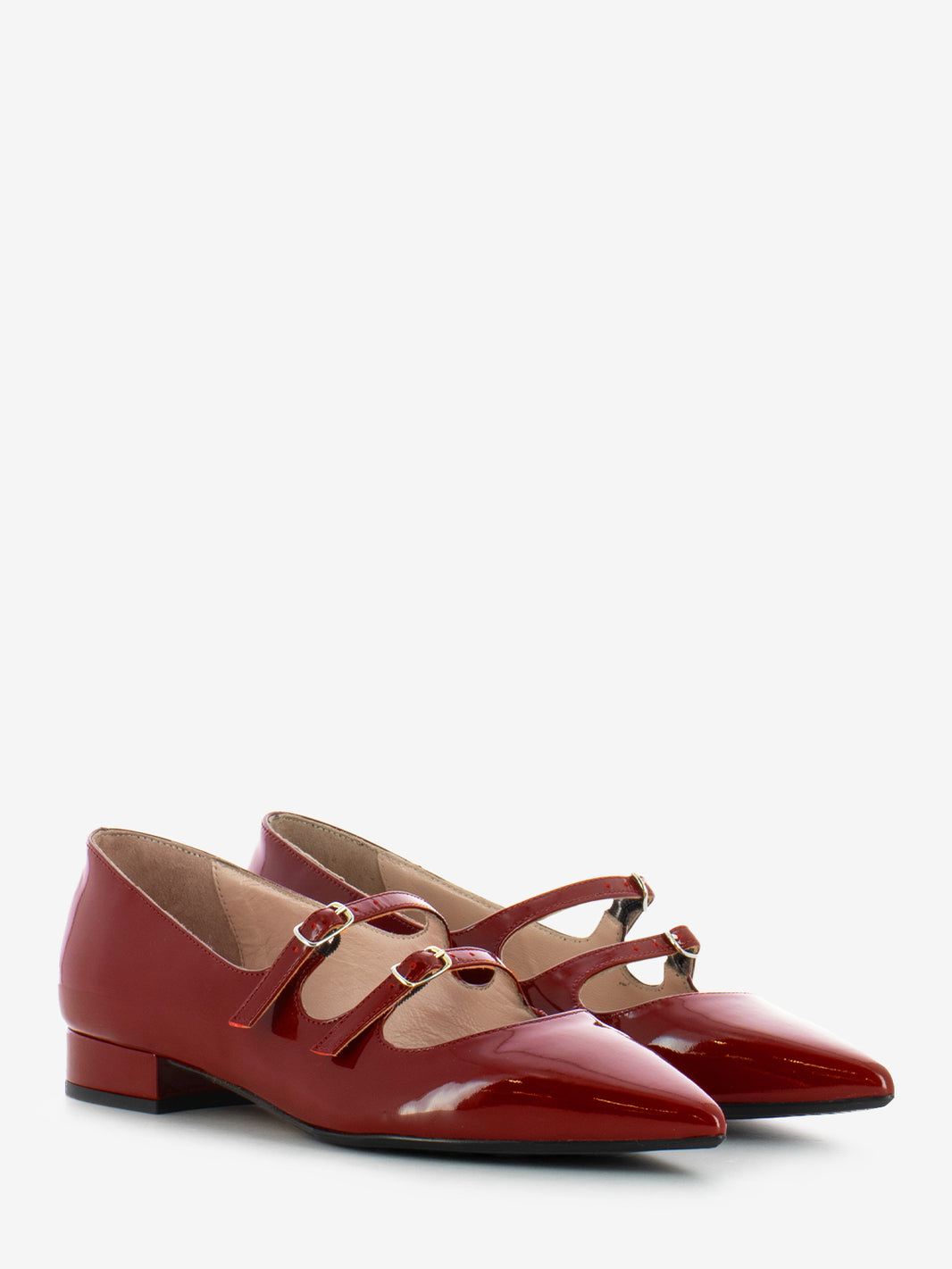 Carmine patent leather ballerina