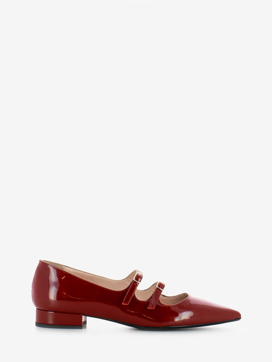 Carmine patent leather ballerina