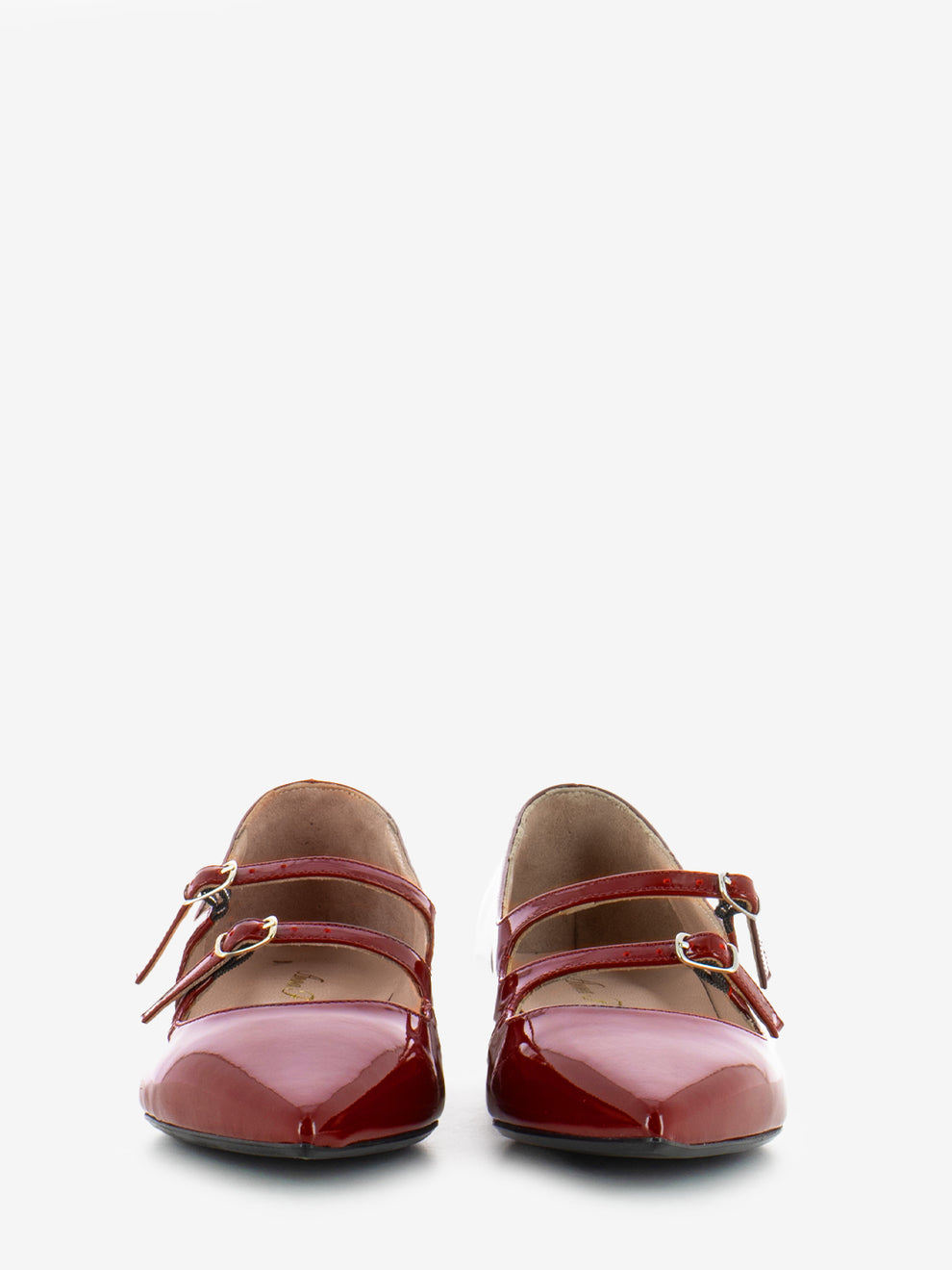Carmine patent leather ballerina