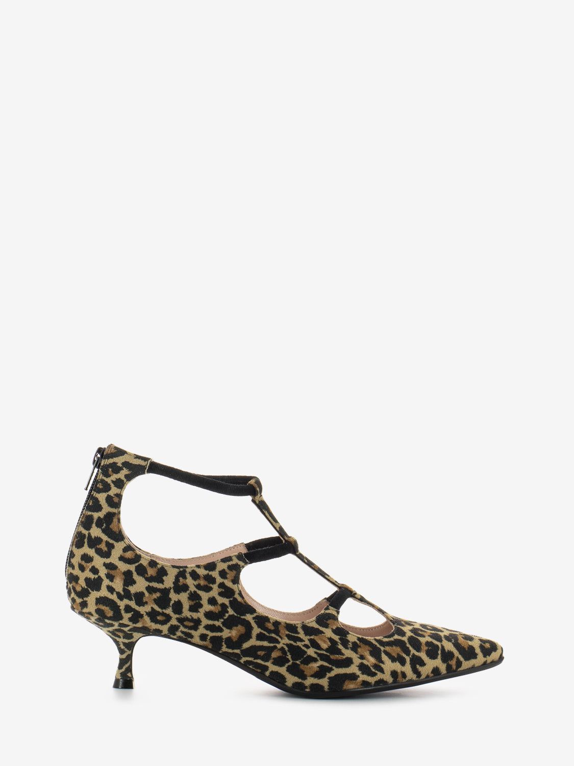 Scarpe con tacco e cinturini maculato