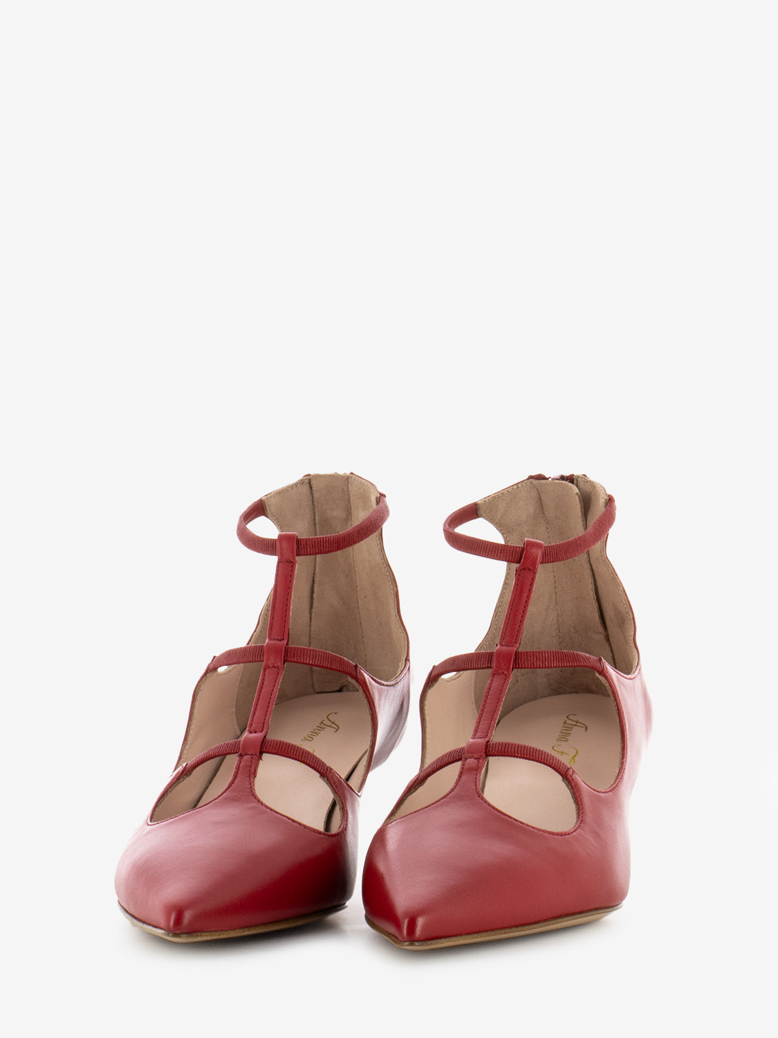 Red nappa heel shoes