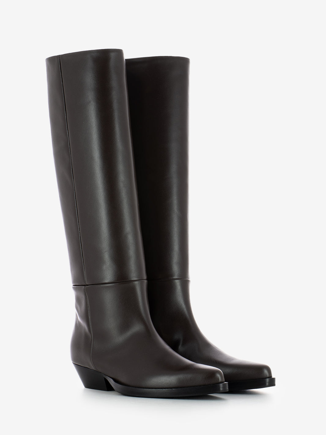 Texan boots in dark brown leather