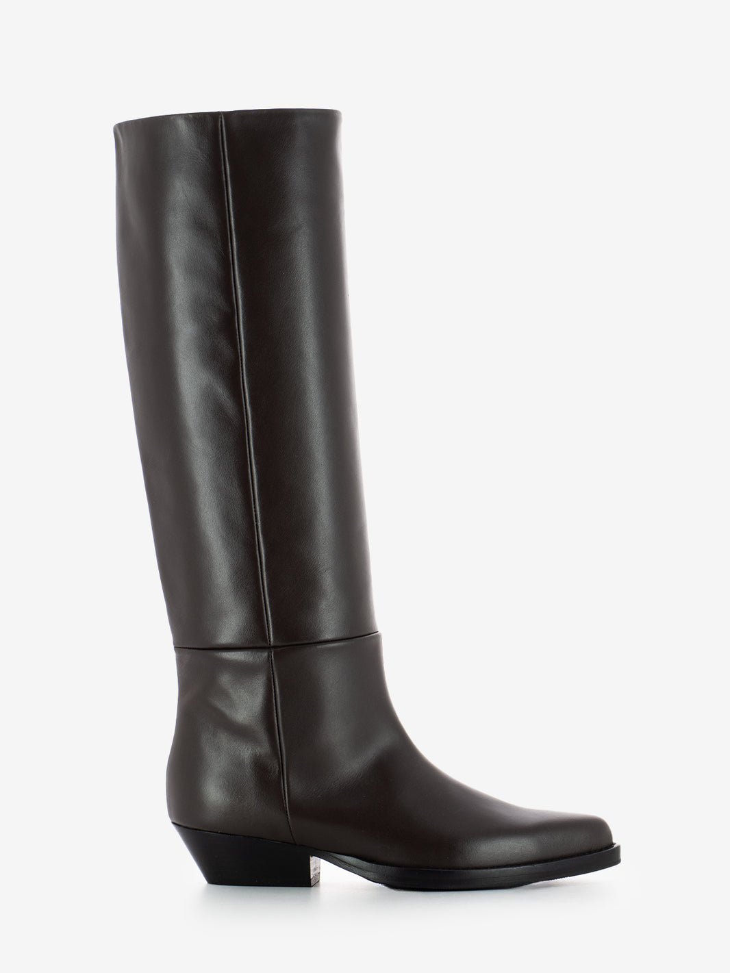 Texan boots in dark brown leather