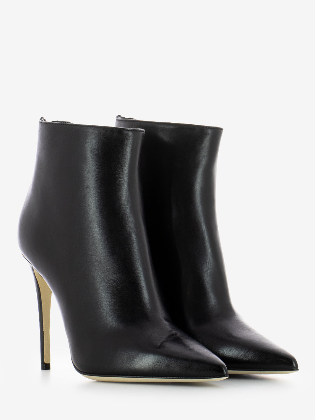 Black stiletto heel ankle boots