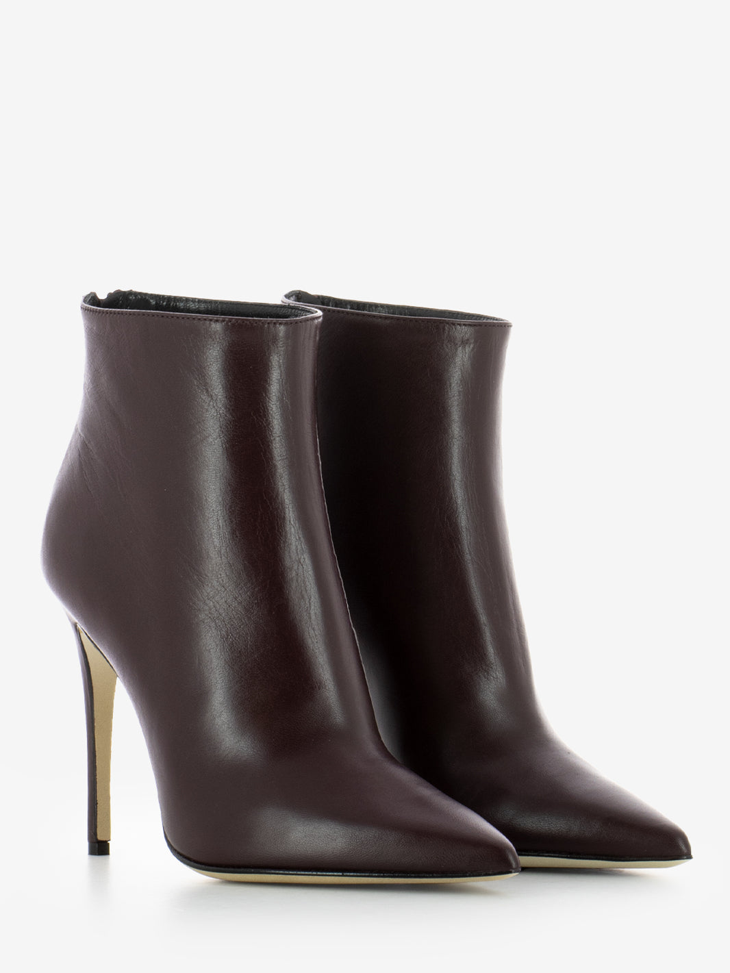 Burgundy stiletto heel ankle boots