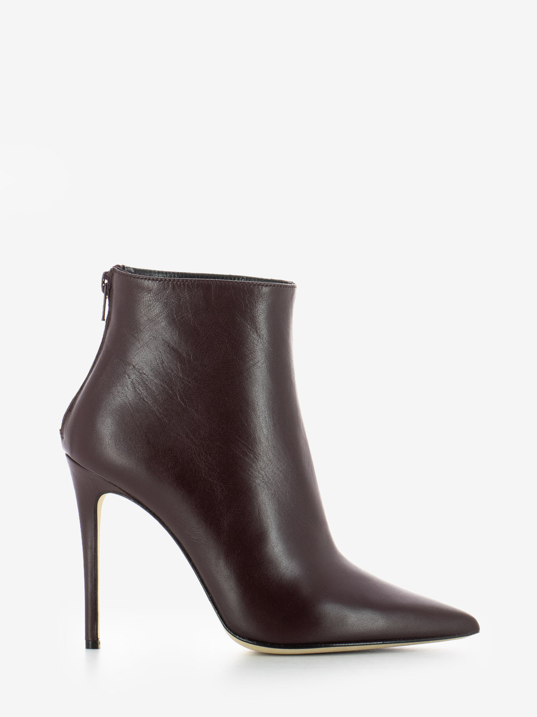 Burgundy stiletto heel ankle boots