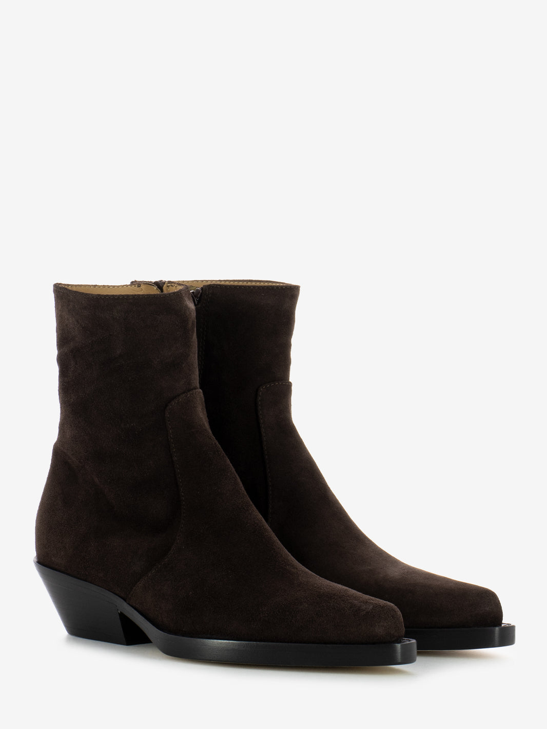 Dark brown suede Texan ankle boots