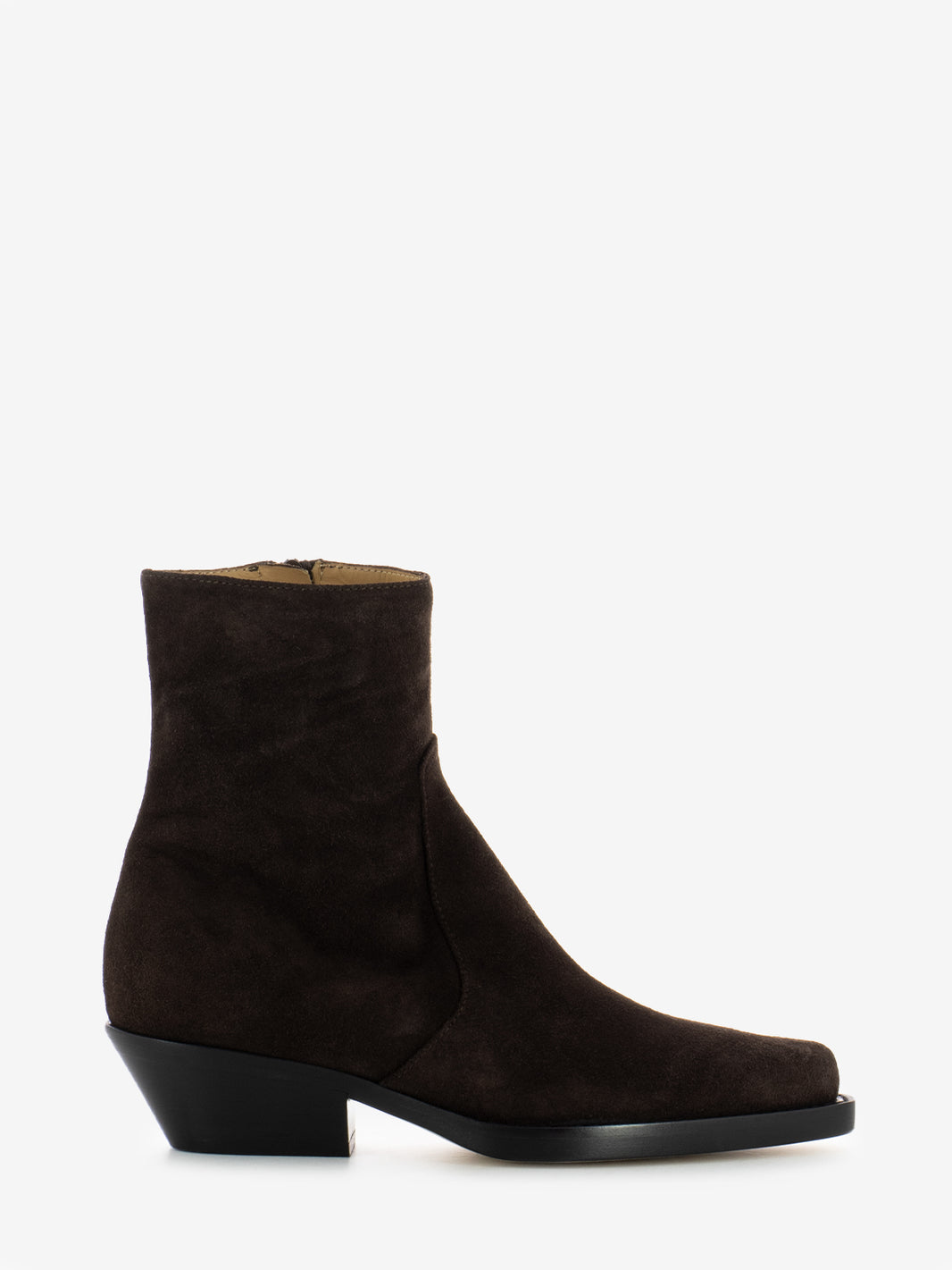 Dark brown suede Texan ankle boots
