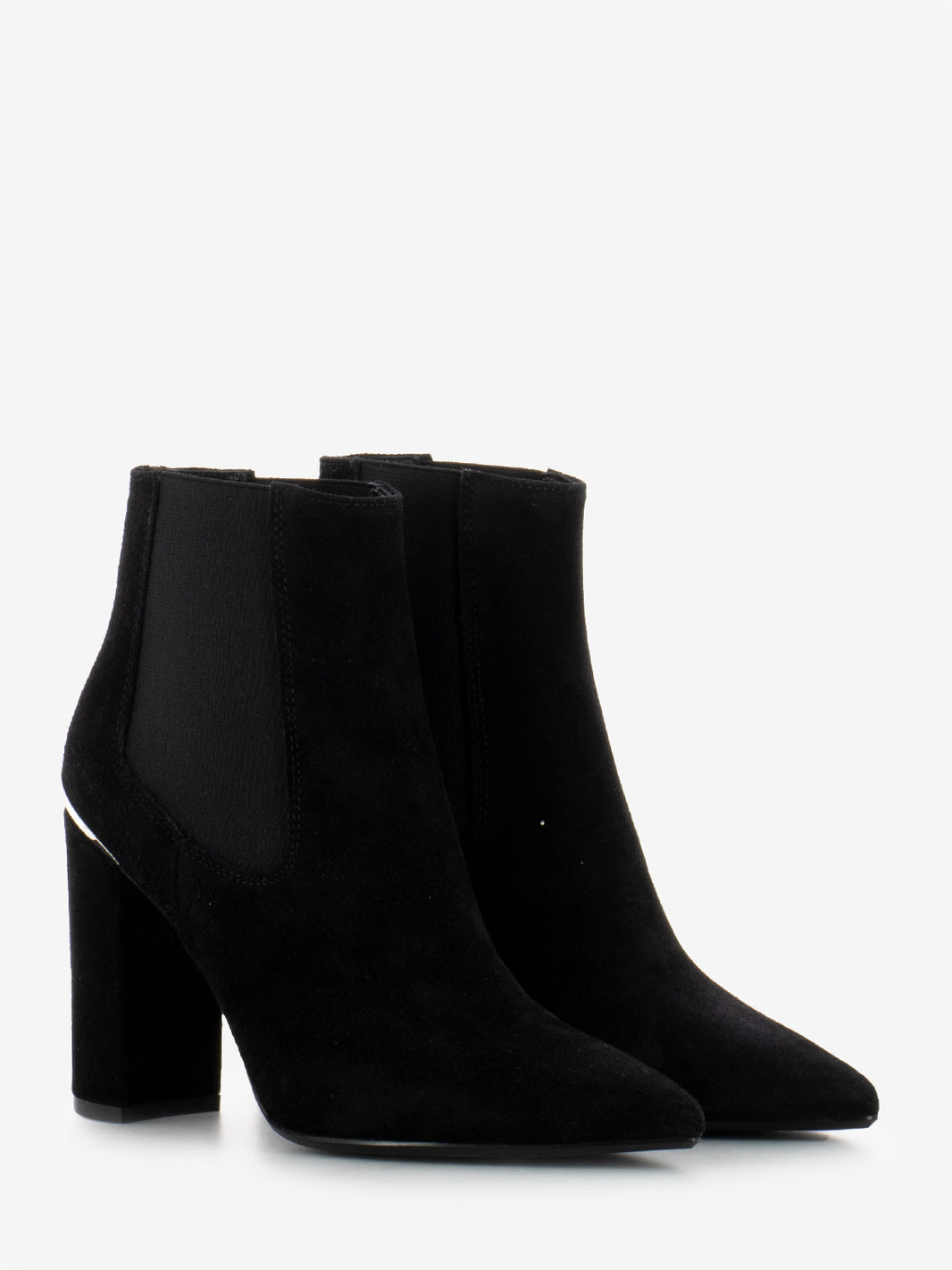 Black Suede Velour Ankle Boots