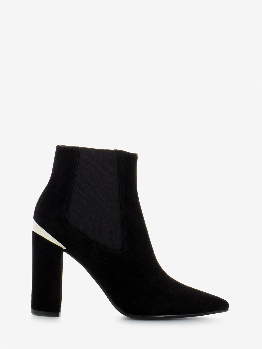 Black Suede Velour Ankle Boots