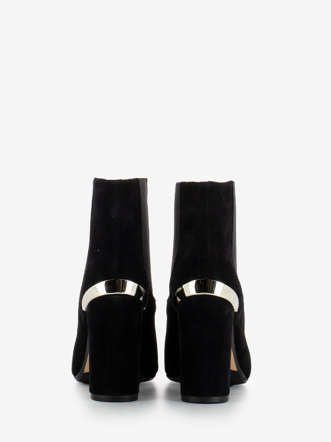 Black Suede Velour Ankle Boots