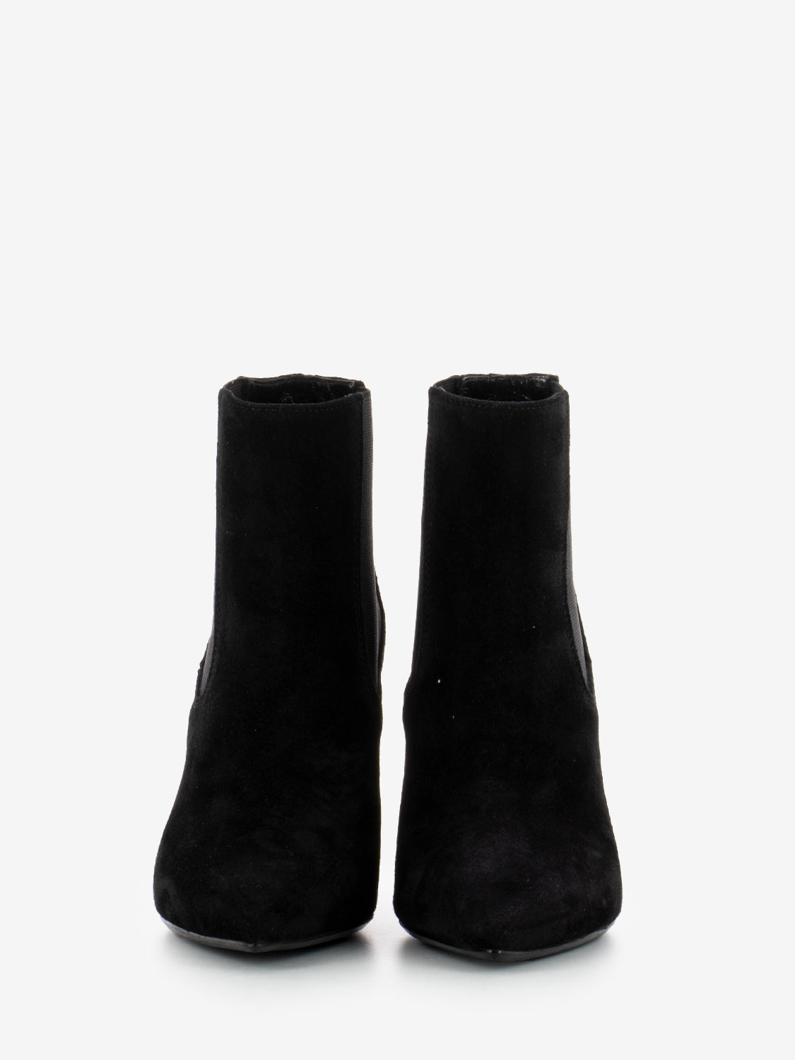 Black Suede Velour Ankle Boots
