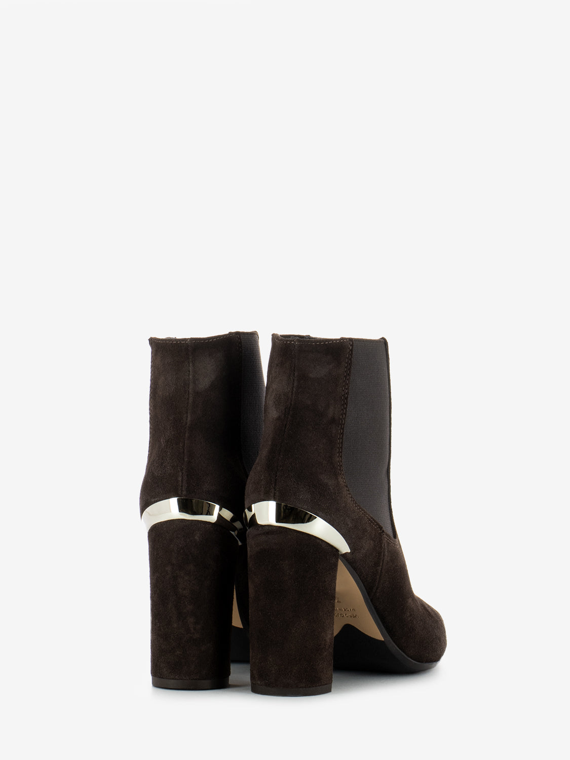 Velour ankle boots in dark brown suede