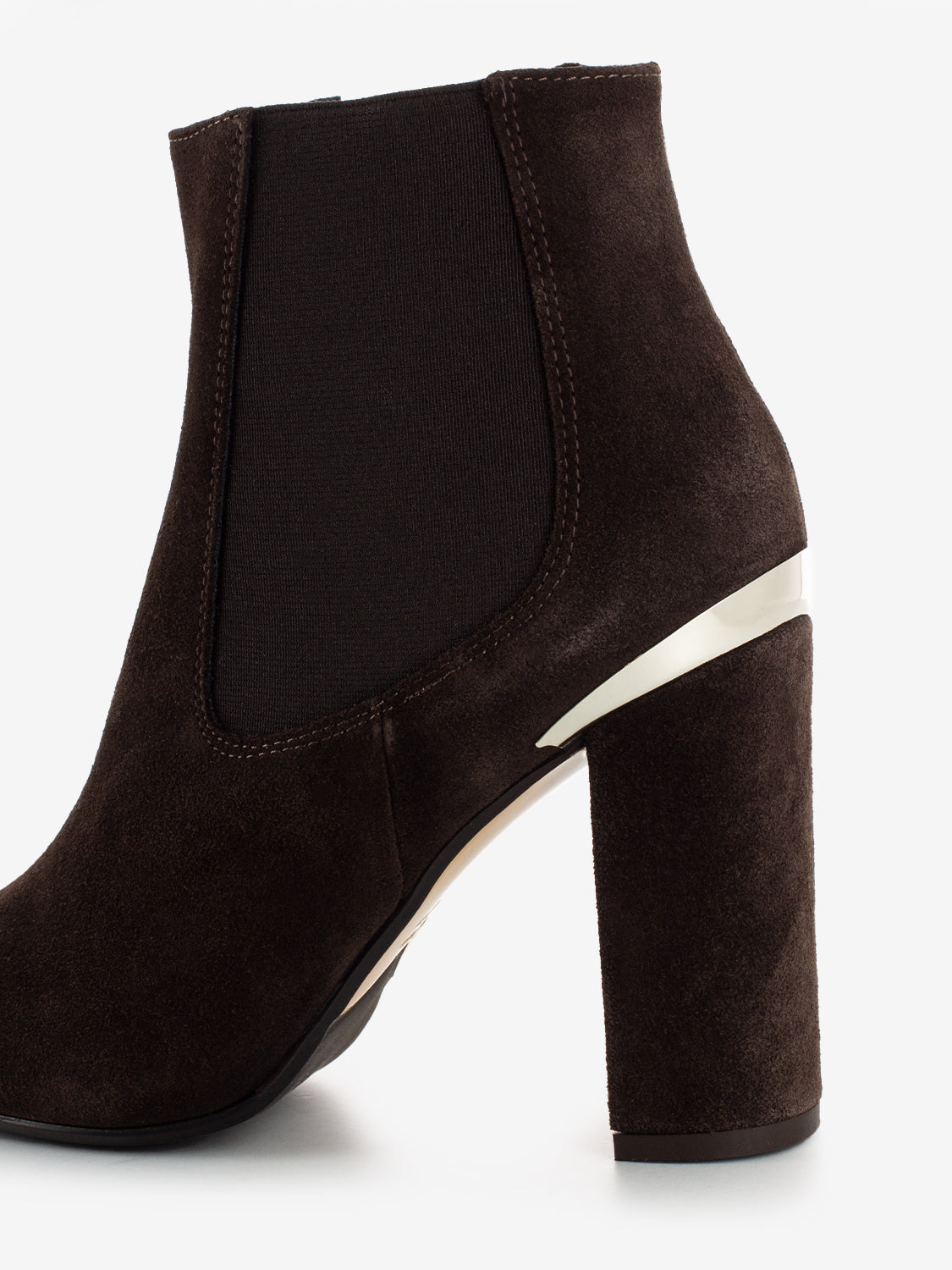Velour ankle boots in dark brown suede