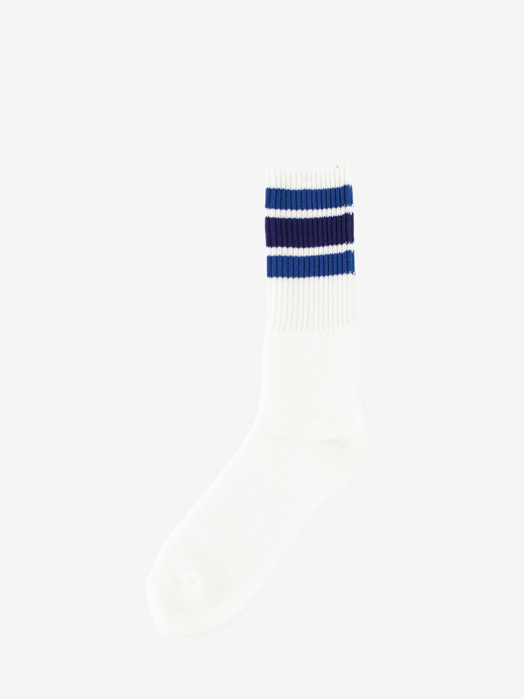 3-striped blue socks