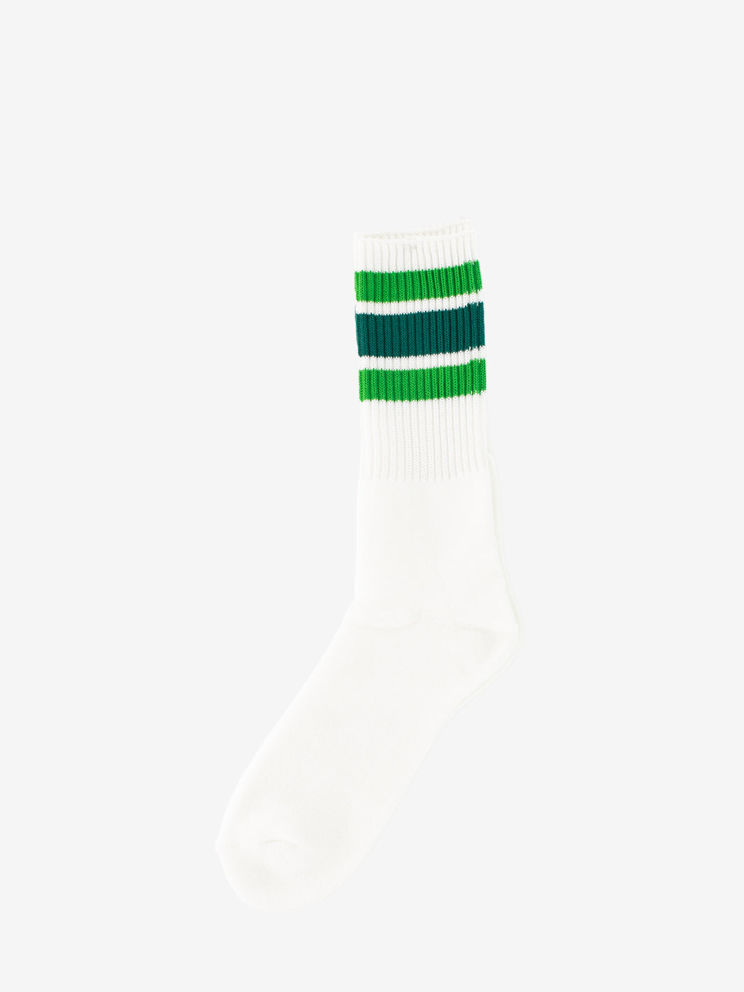 3-striped green socks