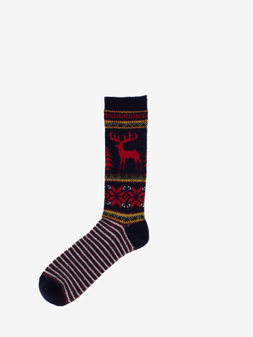 NAVY WOOL SOCK WITH REINDEER 15032700_0049