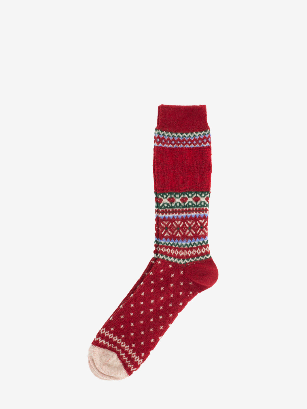 Snow links red socks