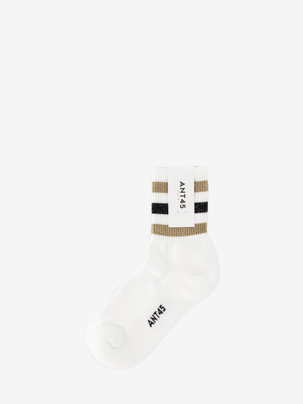 Lenox socks lurex stripes white / beige