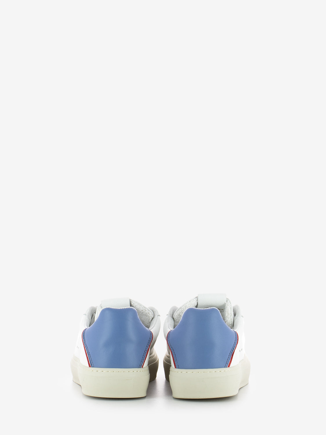 Sneakers in leather avio / red