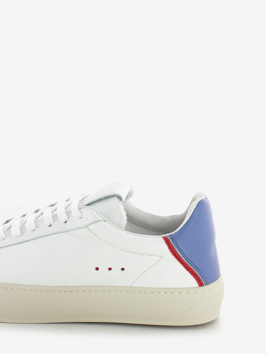 Sneakers in leather avio / red