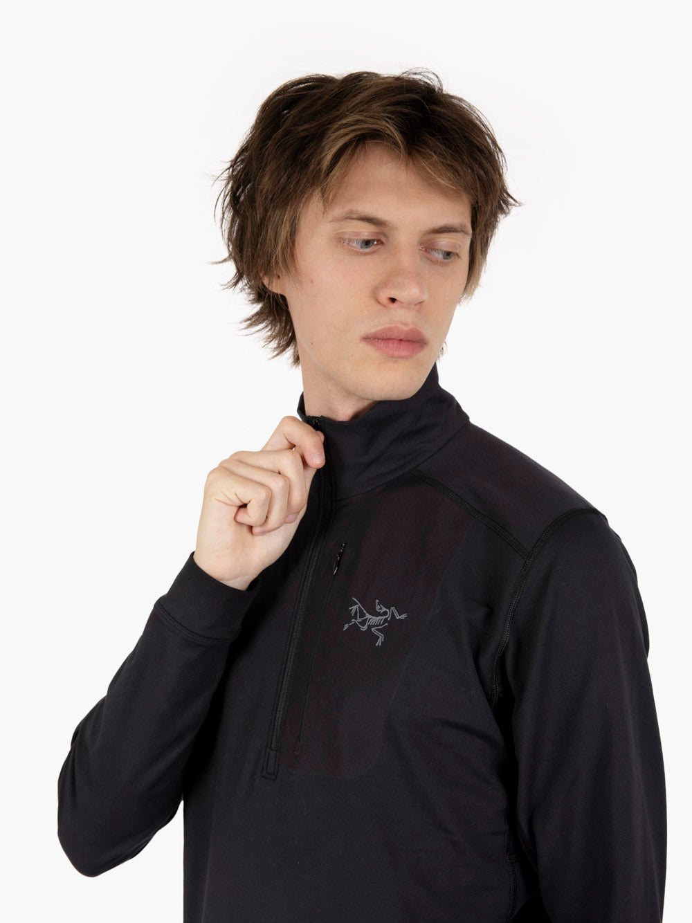 Black thermal zip-up shirt