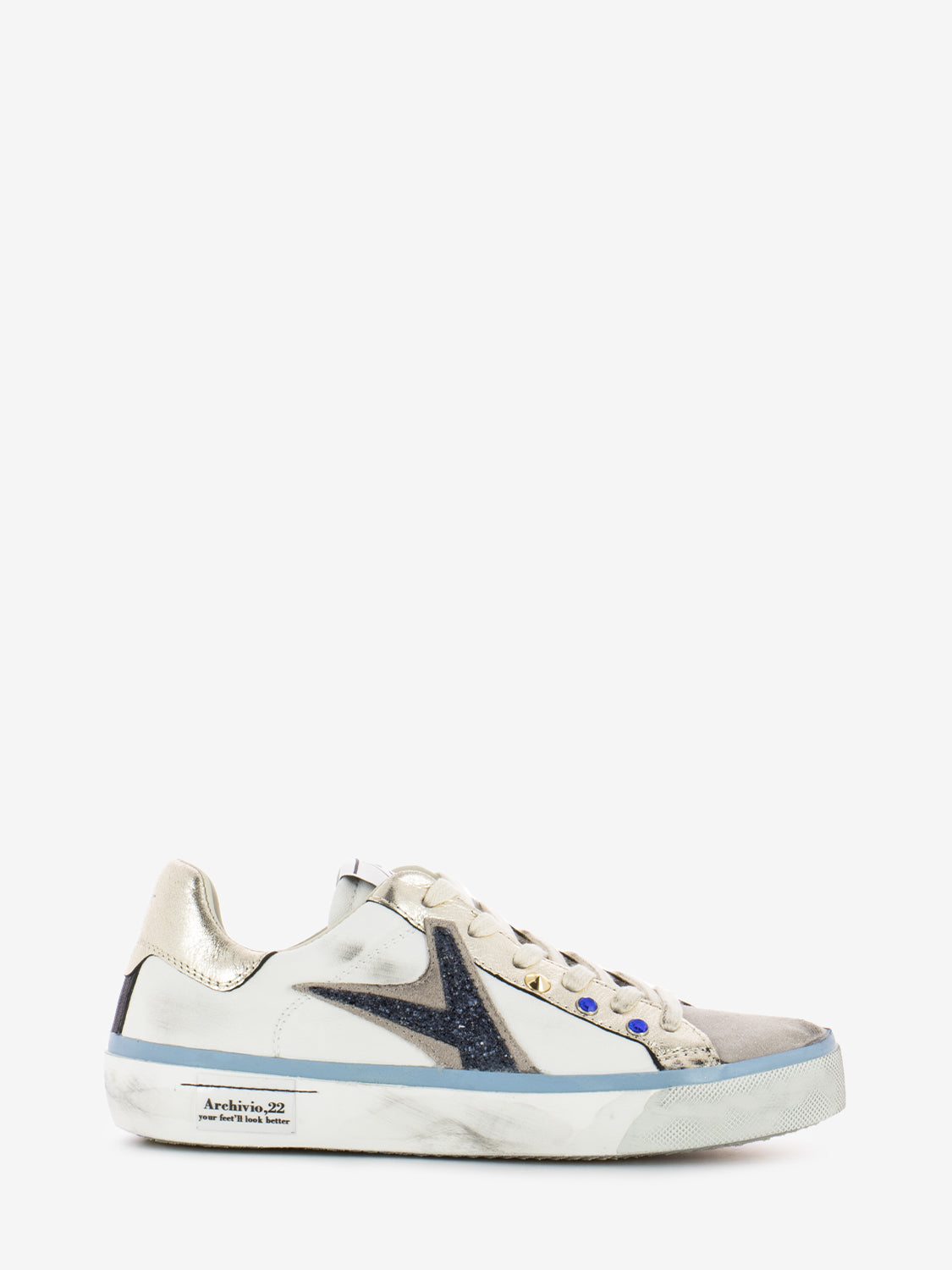 Sneakers Student #827 bianco / grigio / azzurro