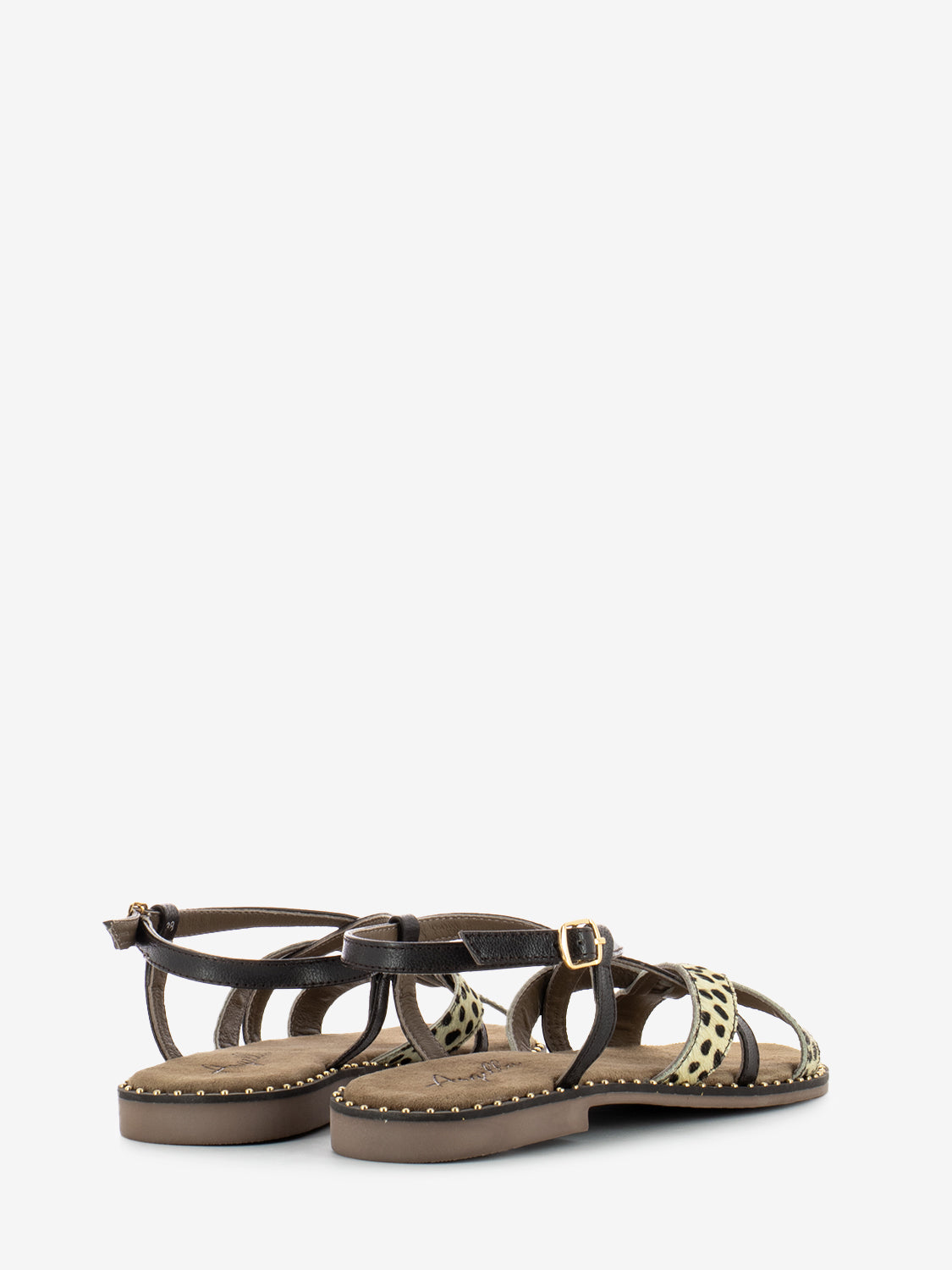 Ponyskin cross-strap sandal