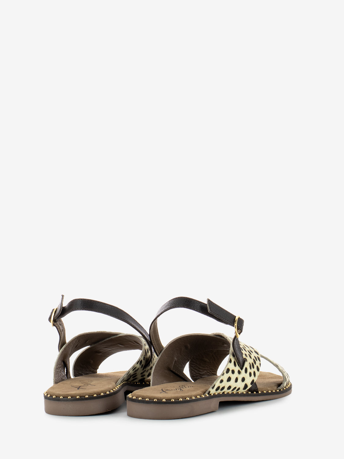 Ponyskin crossed sandal