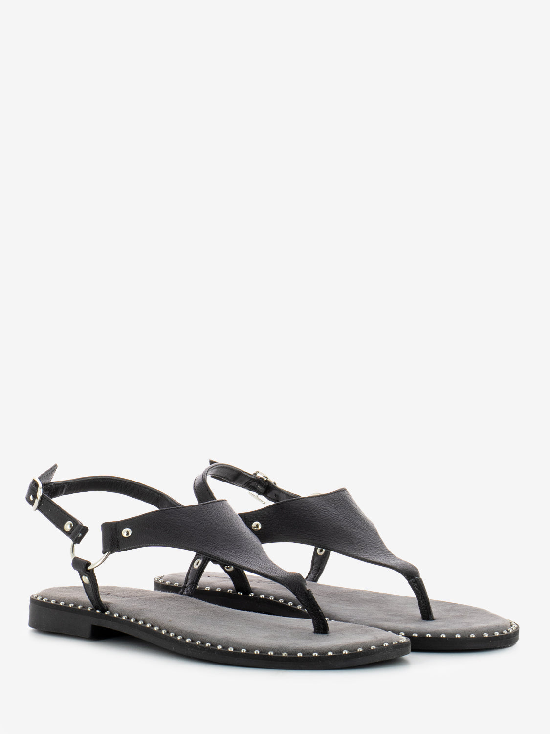 Black studded flip flop sandal