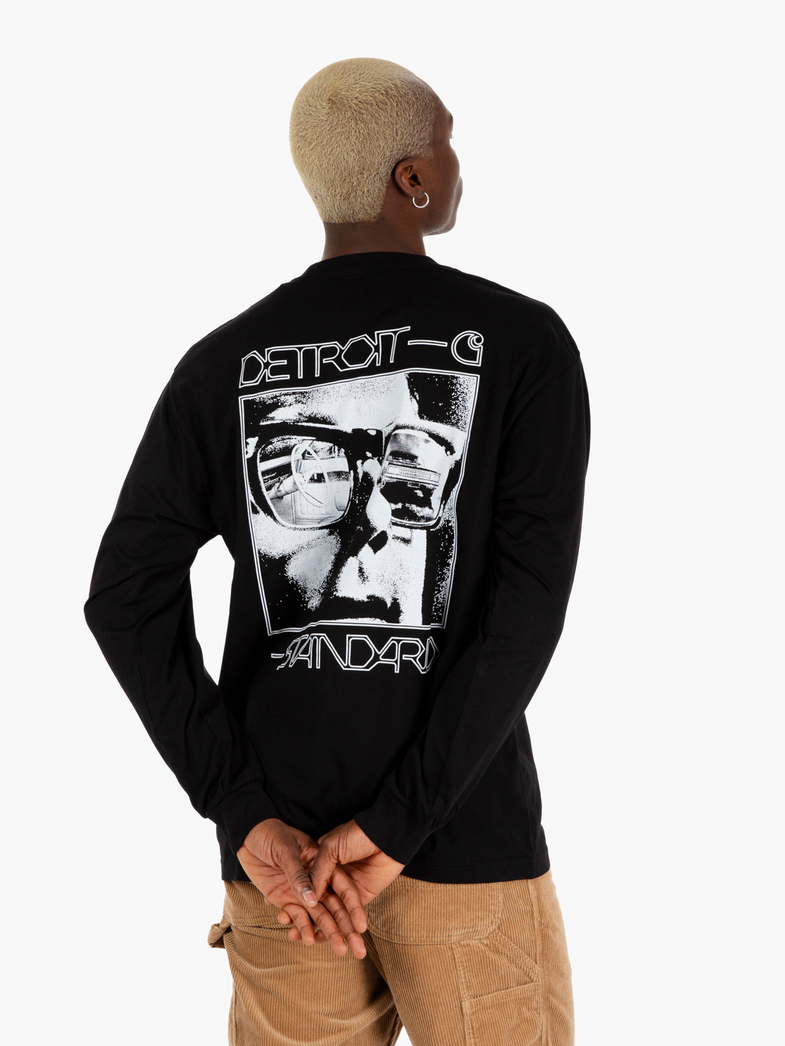 L/S detroit standard t-shirt black / white