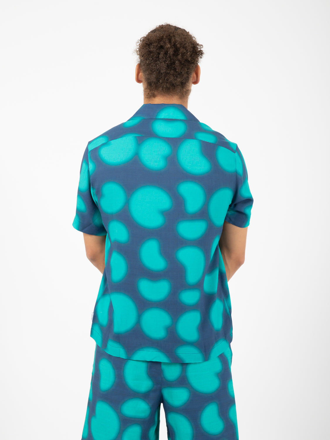 Camicia Scottie print navy blu /verde