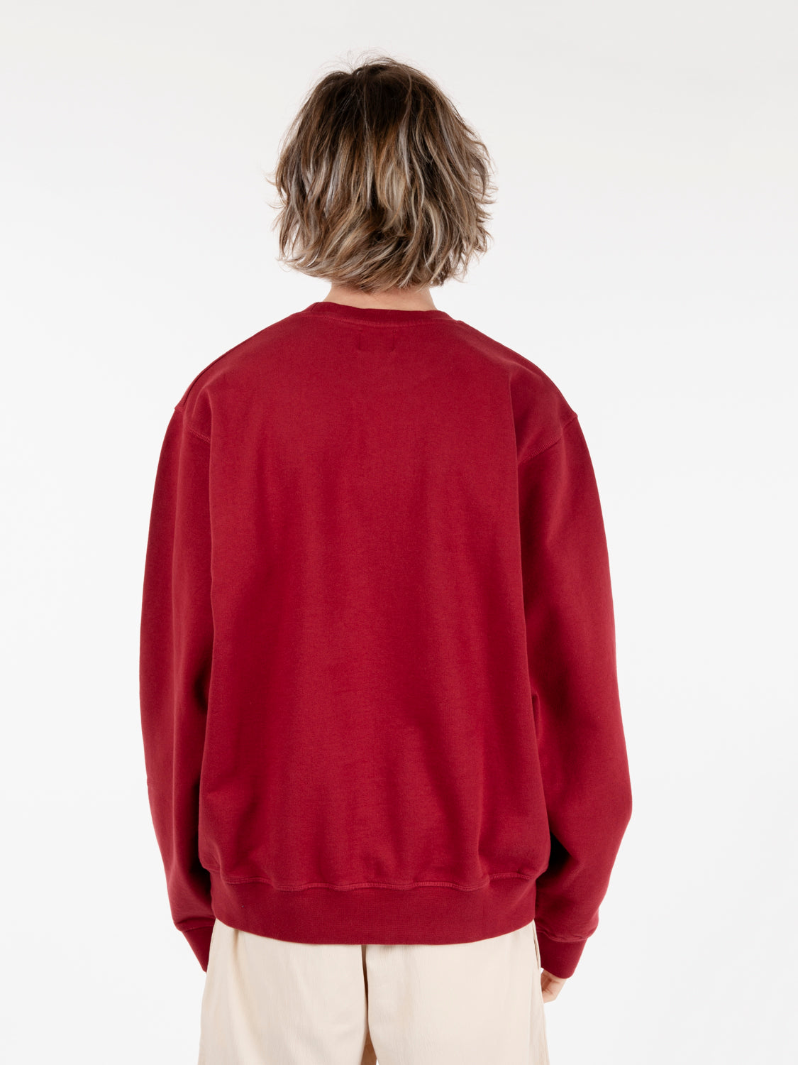 Felpa crewneck Carlos small heart bordeaux