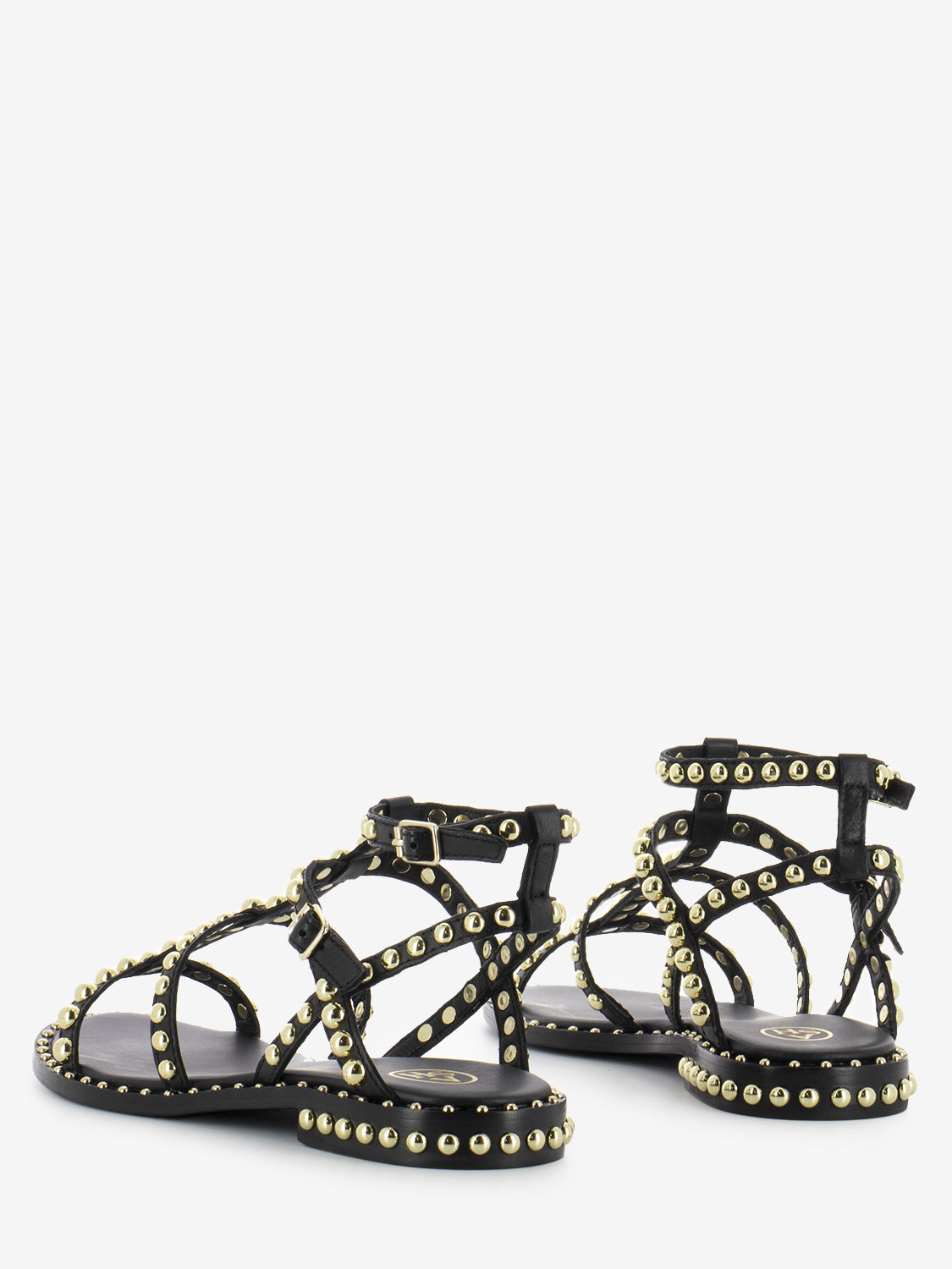 Sandali Precious neri borchie ariel gold