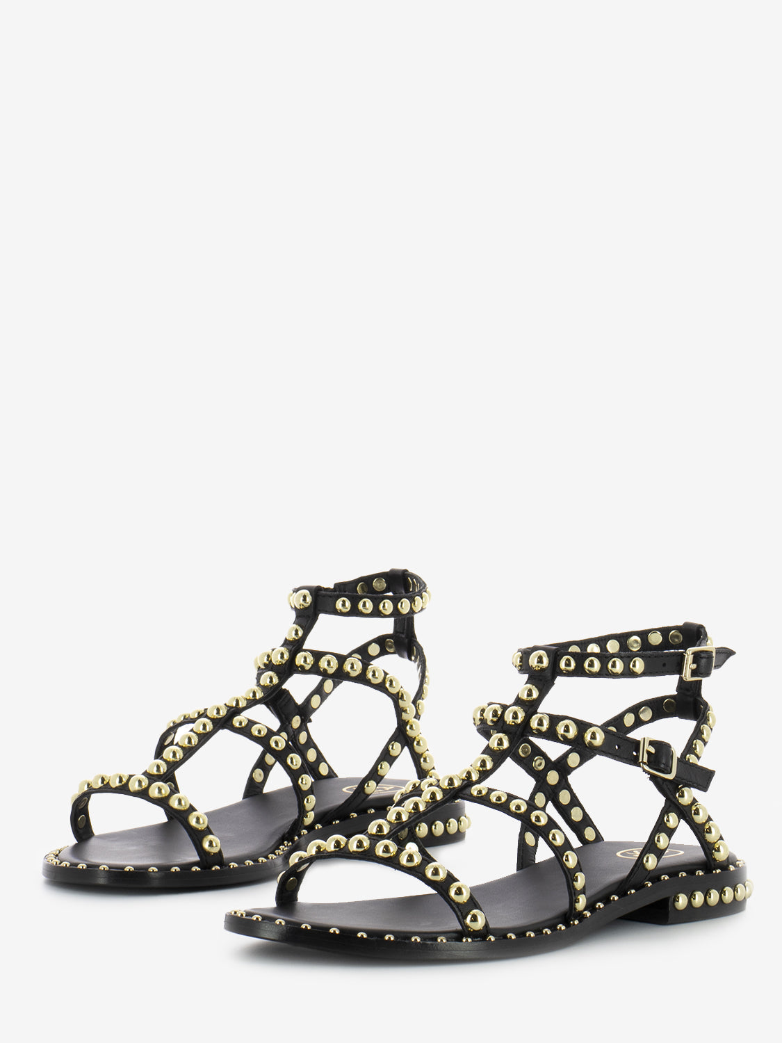 Sandali Precious neri borchie ariel gold