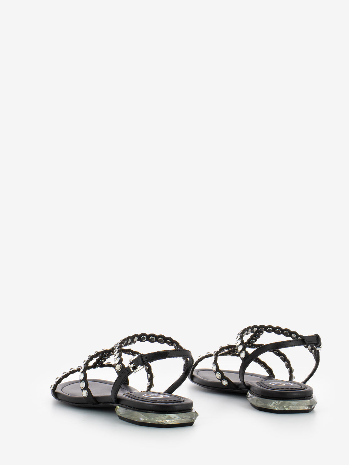 Sandali Saphir neri con maxi strass