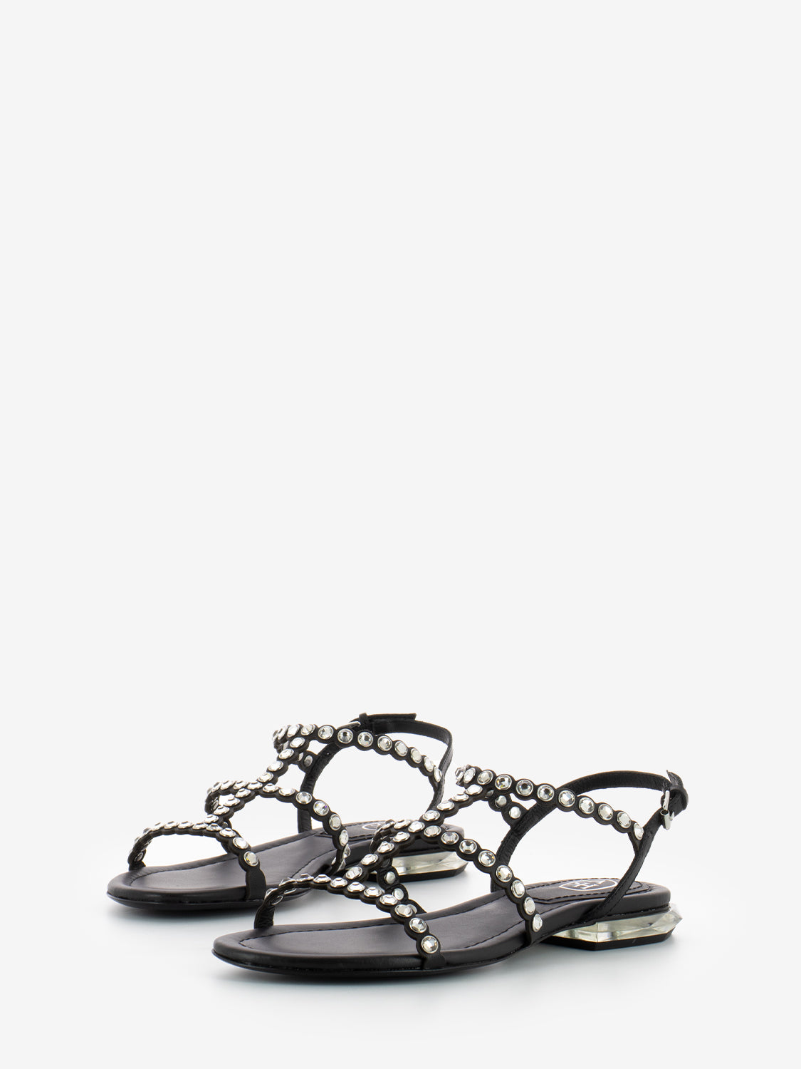Sandali Saphir neri con maxi strass