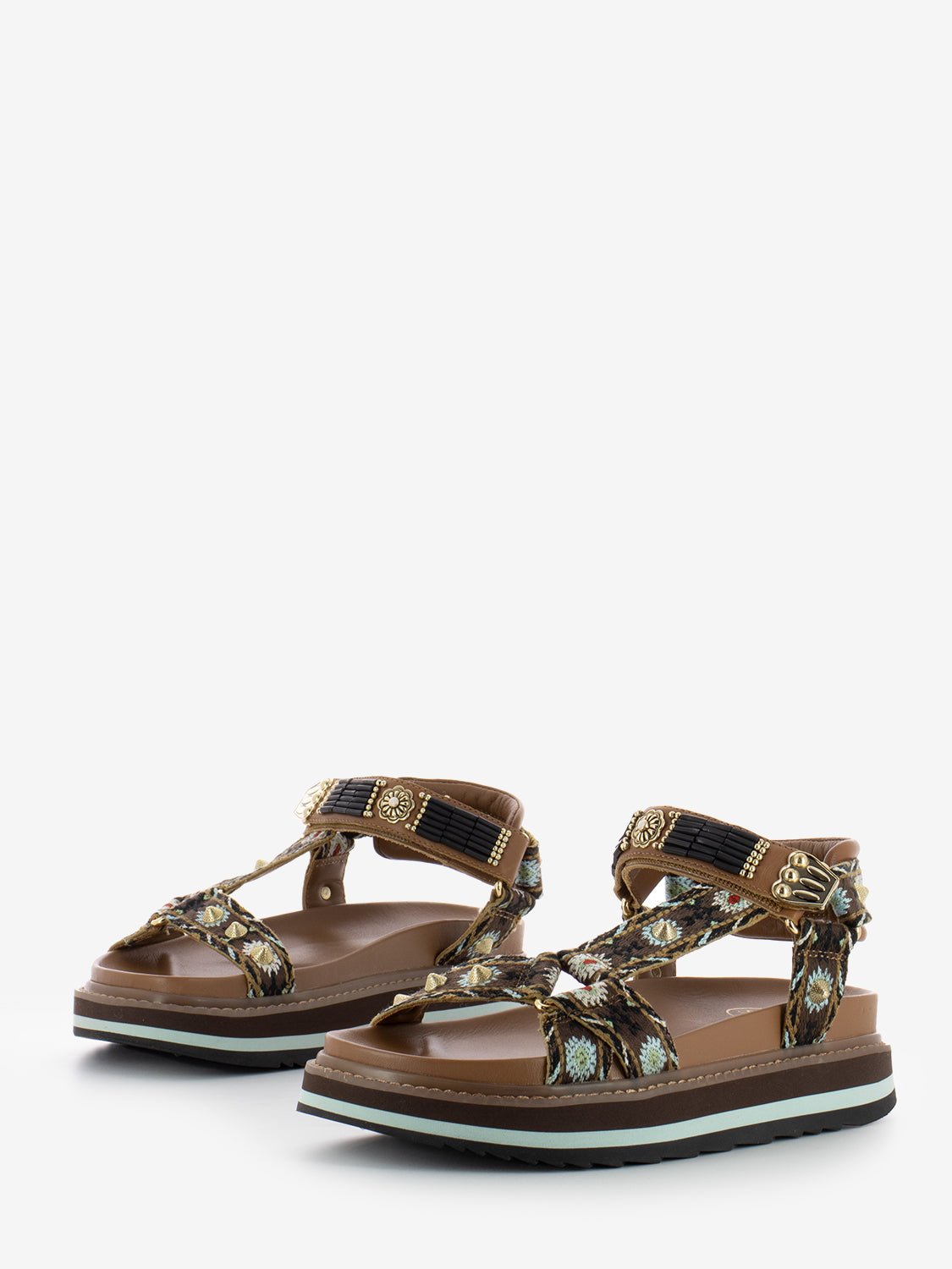 Sandali Ugo Bis ethnic ribbon coffee / new cinnamon