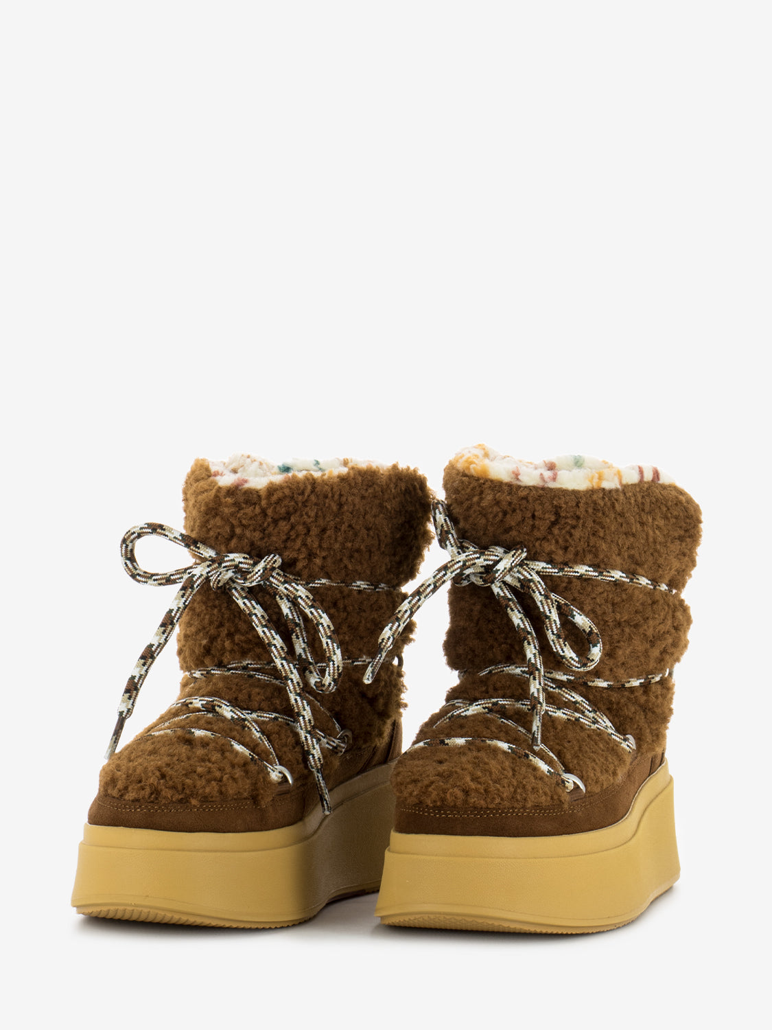 Moboo suede and teddy amber ankle boot