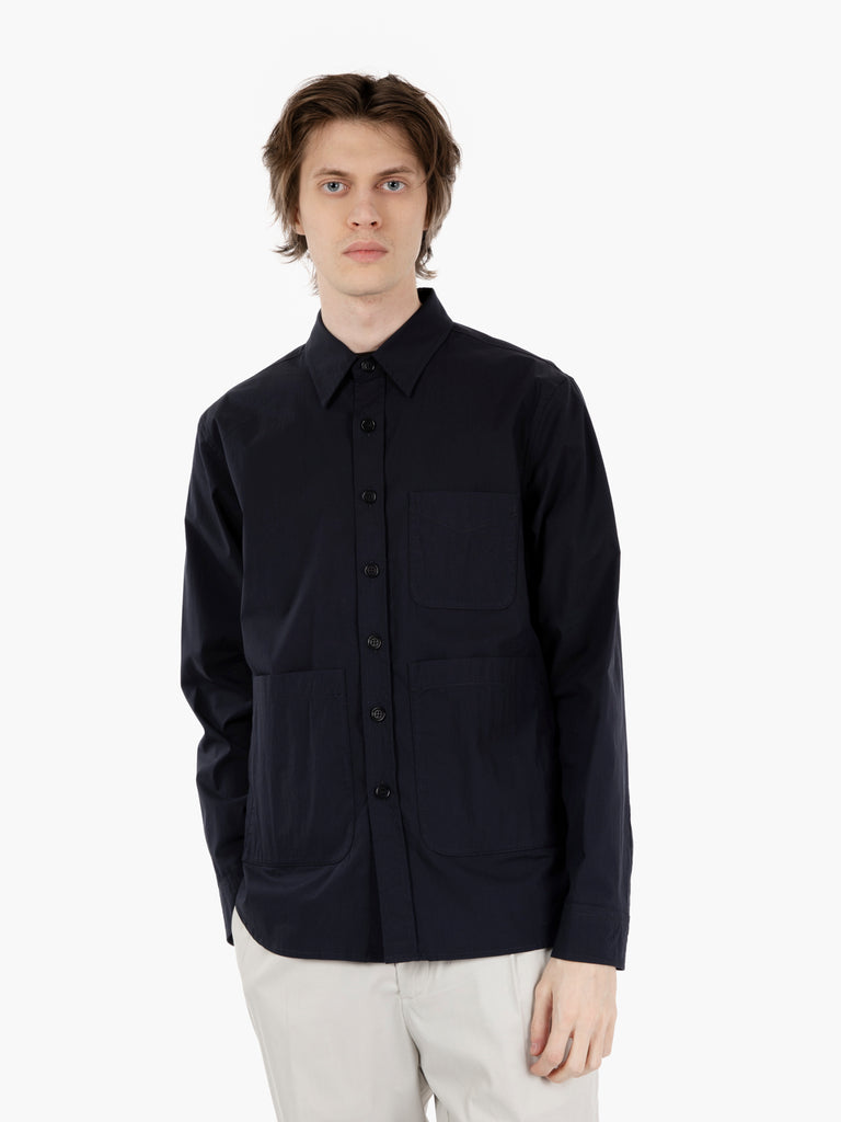 ASPESI - Camicia utility gabardina navy