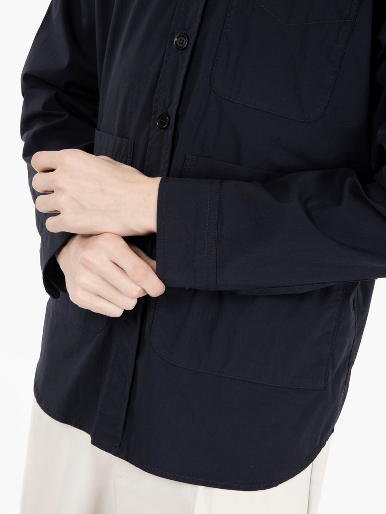 ASPESI - Camicia utility gabardina navy