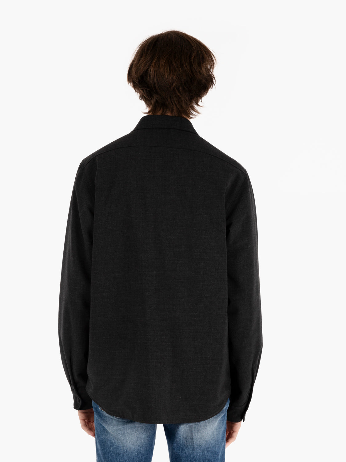 Giacca camicia doppia antracite