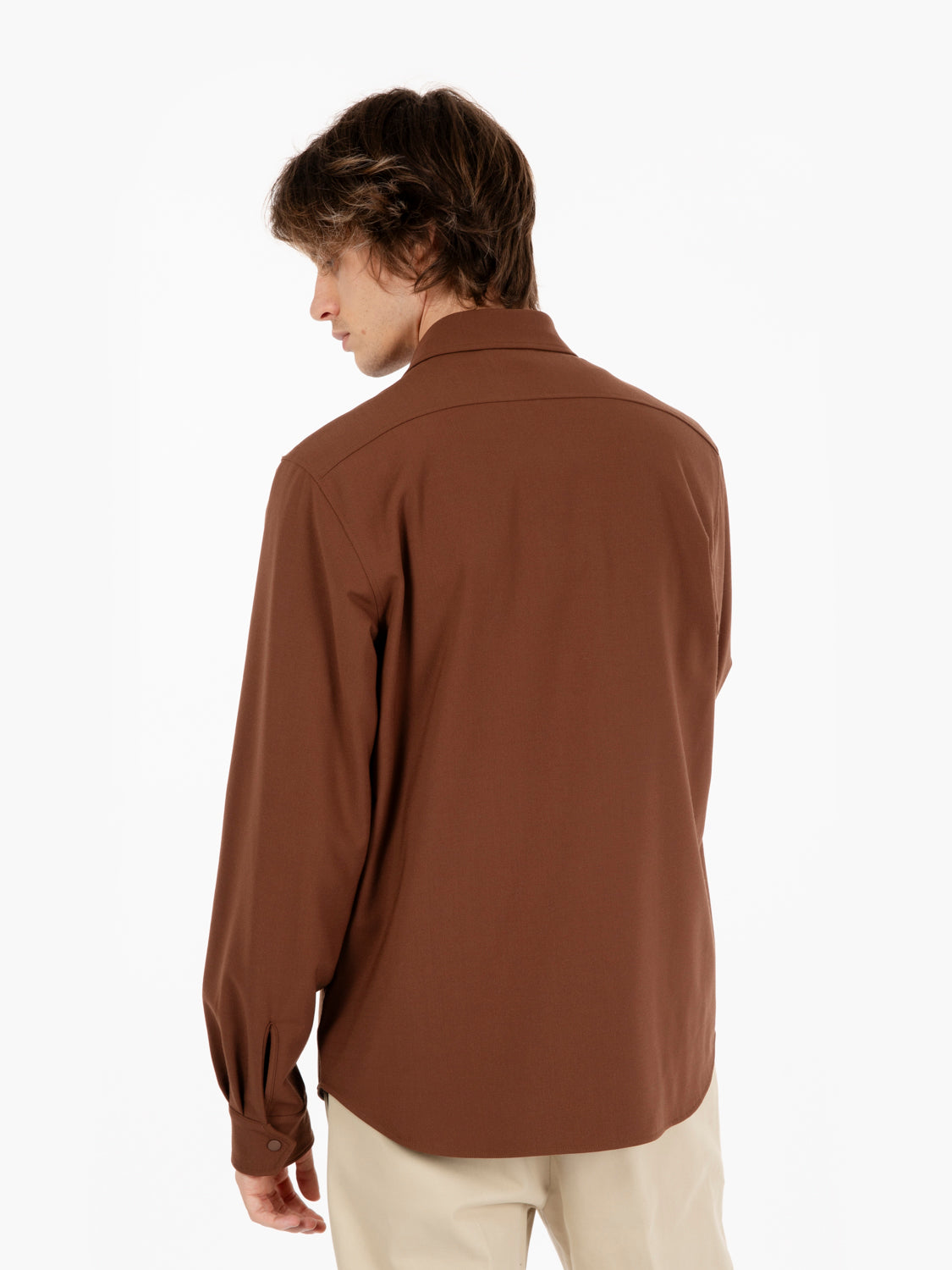 Giacca camicia doppia tabacco