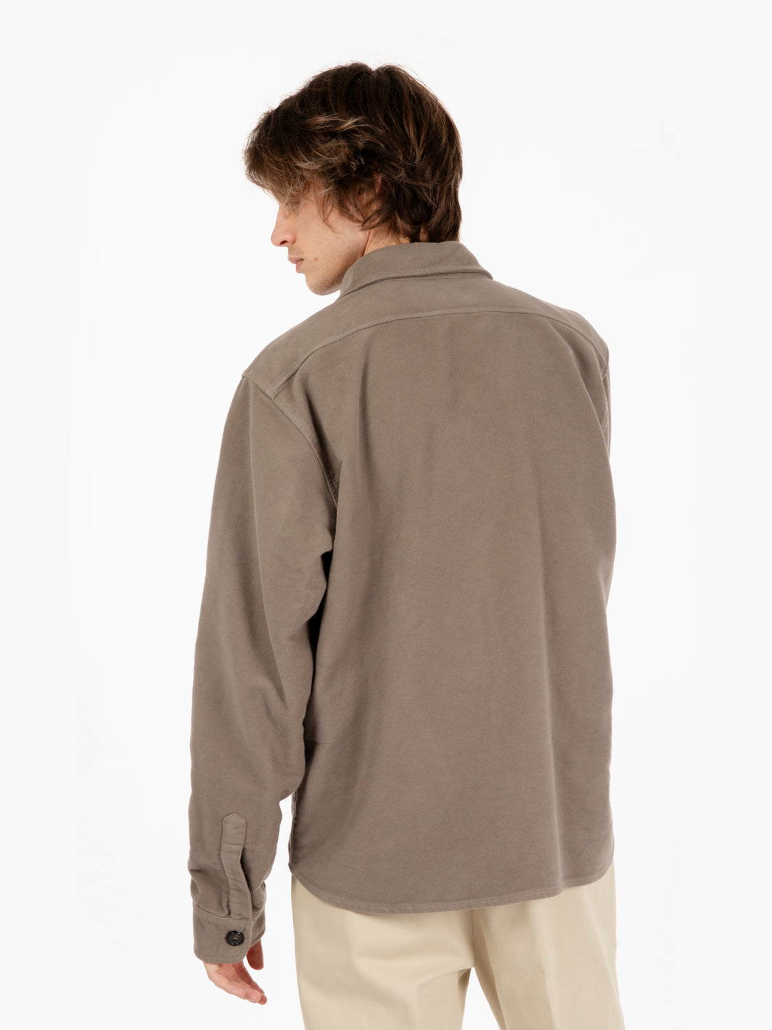 Giacca camicia in fustagno fango