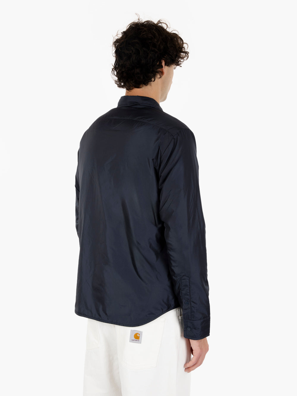 Navy Nylon Shirt Jacket