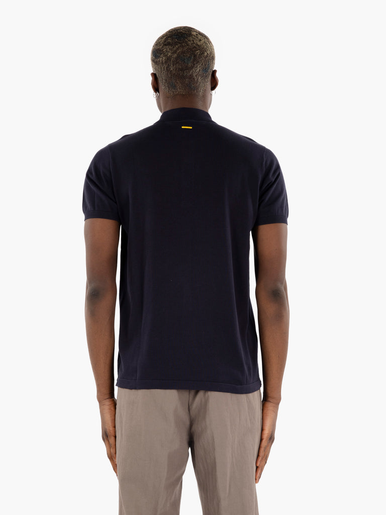 ASPESI - Polo a maniche corte in maglia navy